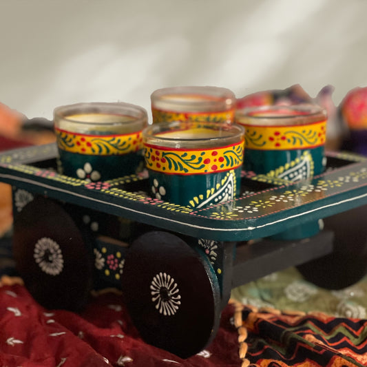 Hand-Painted Folk Art Tea Kettle Set – A Vibrant Artisan Creation