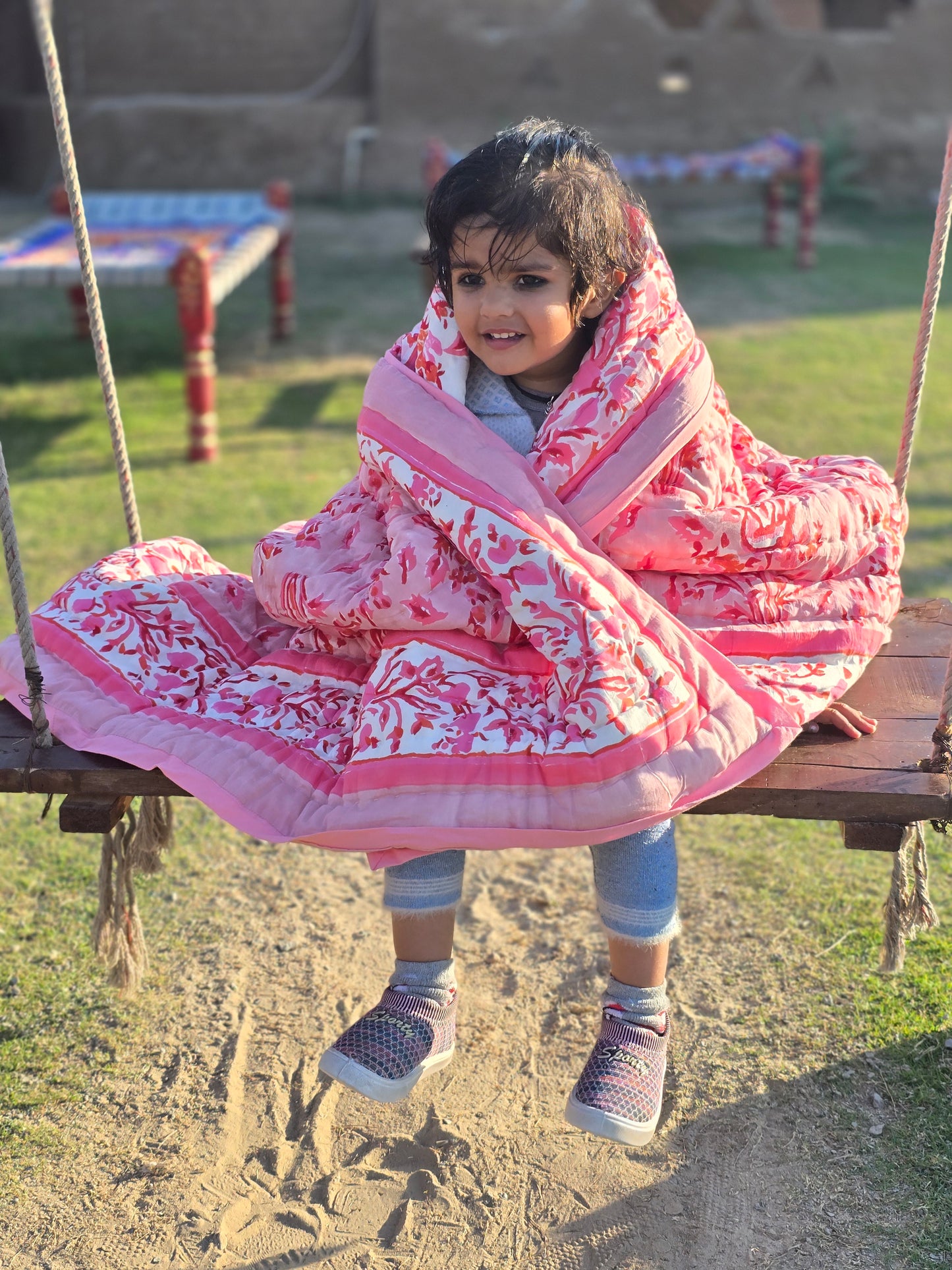 Jodha Pink Baby Blanket