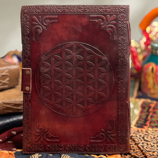 Handcrafted Chakra and Sacred Geometry Leather Journal