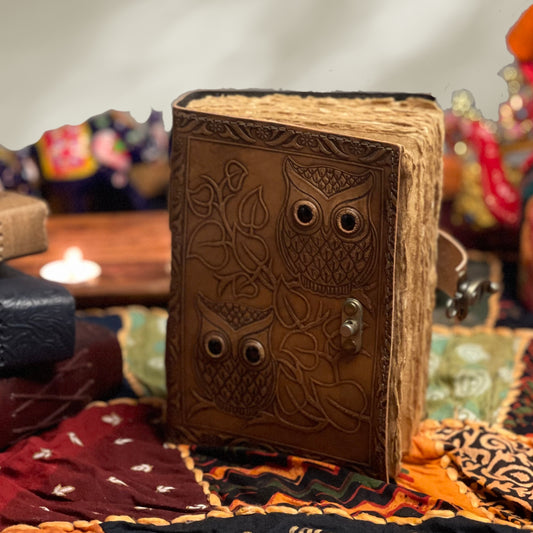 Handmade Owl Leather Journal – A Timeless Keepsake for Your Thoughts