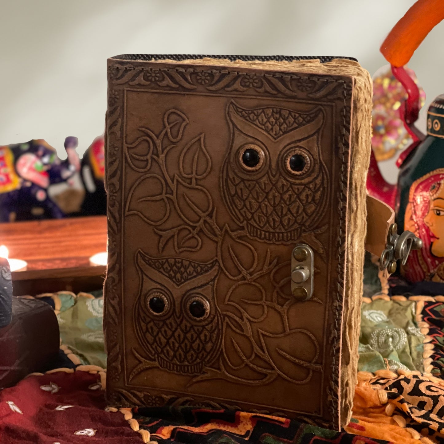 Handmade Owl Leather Journal – A Timeless Keepsake for Your Thoughts